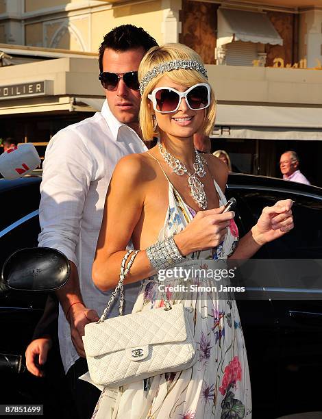 Paris Hilton and Doug Reinhardt are seen during the 62nd International Cannes Film Festival on May 19, 2009 in Cannes, France.