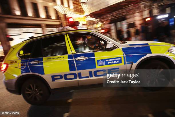 Police response vehicle seen near Oxford Circus underground station on November 24, 2017 in London, England. Police are responding to reports of an...