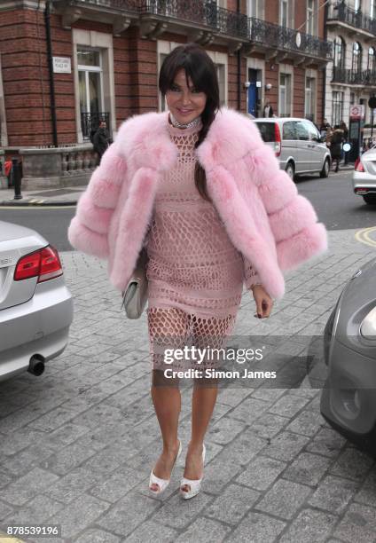 Lizzie Cundy sighting at the Langham Hotel on November 24, 2017 in London, England.