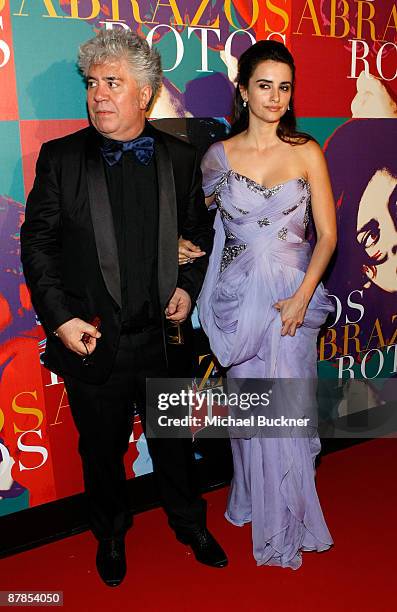 Actress Penelope Cruz and director Pedro Almodovar attend the Broken Embraces After Party held at the Plage des Palmes during the 62nd International...