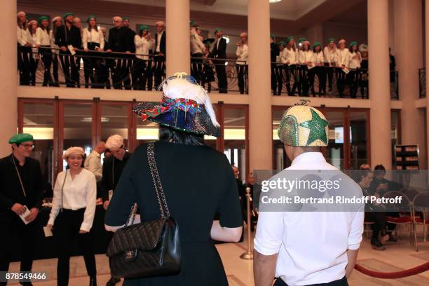 Catherinette and Nicolas of Chanel attend the "Comite Montaigne" Celebrates Sainte-Catherine with Maisons de Couture of Avenue Montaigne. On this...