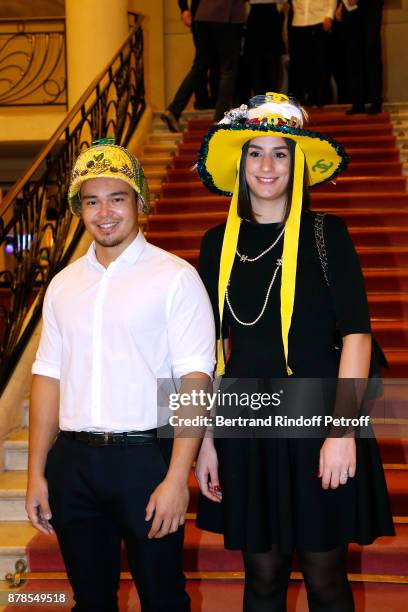 Nicolas and Catherinette of Chanel attend the "Comite Montaigne" Celebrates Sainte-Catherine with Maisons de Couture of Avenue Montaigne. On this...