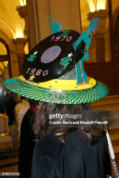 Catherinette of Chanel attends Maisons de Couture of Paris Celebrate Sainte-Catherine at Mairie de Paris on November 24, 2017 in Paris, France.