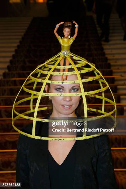 Catherinette of Stephane Rolland attends Maisons de Couture of Paris Celebrate Sainte-Catherine at Mairie de Paris on November 24, 2017 in Paris,...