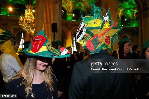 Catherinette and Nicolas of Chanel attend Maisons de Couture of Paris Celebrate Sainte-Catherine at Mairie de Paris on November 24, 2017 in Paris,...