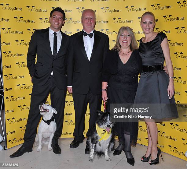 Kevin Sacre and Camilla Dallerup with dog Sven and winner Skye with owner Susan Bobrucki judge the 'Dog Trust Honours' at The Hurlingham Club on May...