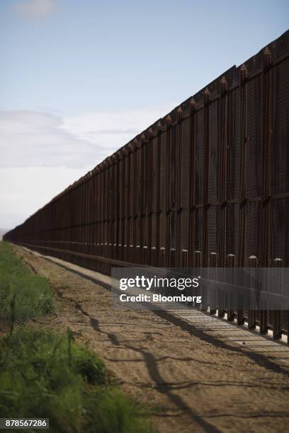 Border fence that separates the U.S. And Mexico stands in Fort Hancock, Texas, U.S., on Wednesday, Nov. 8, 2017. If the renegotiation of the North...