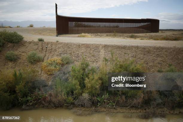 Border fence that separates the U.S. And Mexico stands in Fort Hancock, Texas, U.S., on Wednesday, Nov. 8, 2017. If the renegotiation of the North...