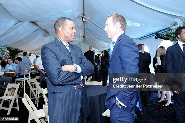 Alvin Gentry, Head Coach of the Phoenix Suns and Bryan Colangelo, President & General Manager of the Toronto Raptors talk prior the 2009 NBA Draft...