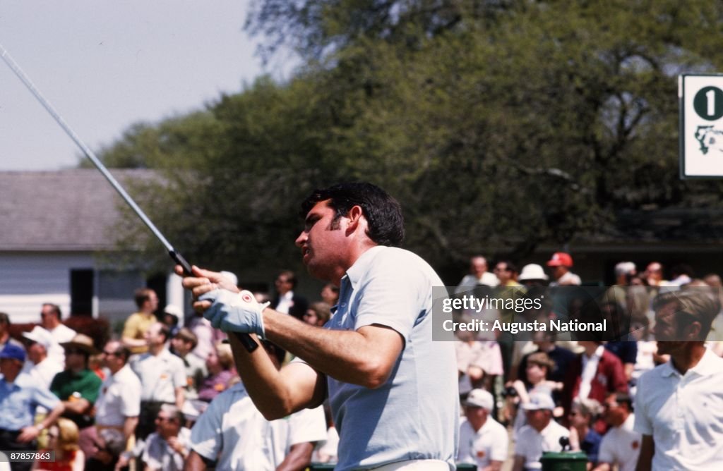 Dave Eichelberger watches his shot during the 1971 Masters Tournament