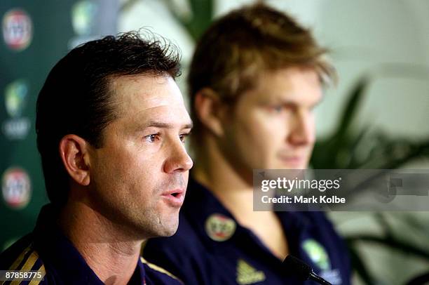 Ricky Ponting speaks to the media at a press conference for the announcement of the Australian Ashes squad for the 2009 Tour of England held at...