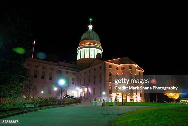 state of maine capitol building - augusta maine stock pictures, royalty-free photos & images