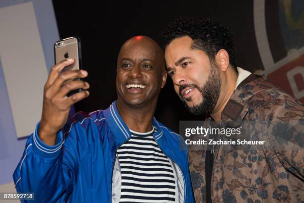 Yared Dibaba and Adel Tawil at the 'Weltreise Deutschland - Die Show' Photo Call at Fernsehwerft Berlin on November 24, 2017 in Berlin, Germany.