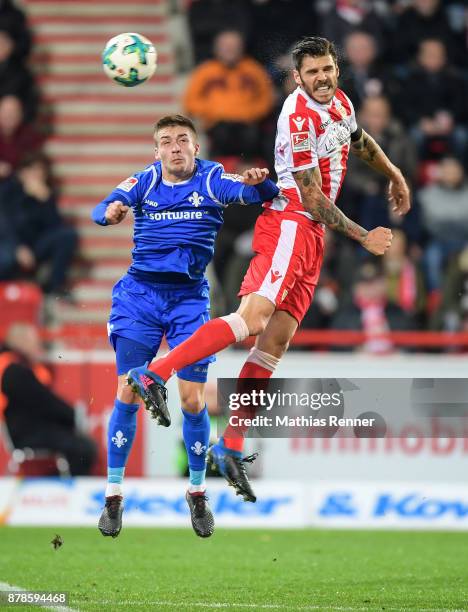 Marvin Mehlem of SV Darmstadt 98 and Christopher Trimmel of 1 FC. Union Berlin during the Second Bundesliga match between Union Berlin and SC...