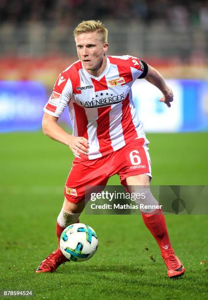 Kristian Pedersen of 1 FC Union Berlin during the Second Bundesliga match between Union Berlin and SC Darmstadt 98 on November 24, 2017 in Berlin,...