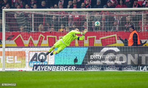 Jakob Busk of 1 FC Union Berlin during the Second Bundesliga match between Union Berlin and SC Darmstadt 98 on November 24, 2017 in Berlin, Germany.