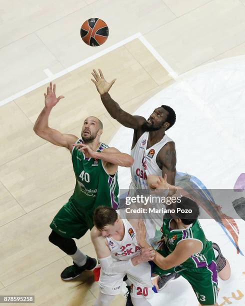 Othello Hunter, #44 of CSKA Moscow in action during the 2017/2018 Turkish Airlines EuroLeague Regular Season game between Unicaja Malaga and CSKA...