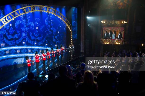 Prince William, Duke of Cambridge and Catherine, Duchess of Cambridge attend the Royal Variety Performance at the Palladium Theatre on November...