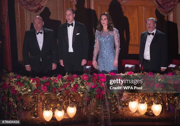 Prince William, Duke of Cambridge and Catherine, Duchess of Cambridge attend the Royal Variety Performance at the Palladium Theatre on November...