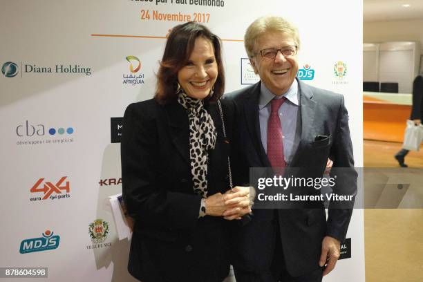 Denise Fabre and her Husband Francis Vandenhende attend "The Gazelles" directed by Paul Belmondo Paris Premiere at UNESCO on November 24, 2017 in...