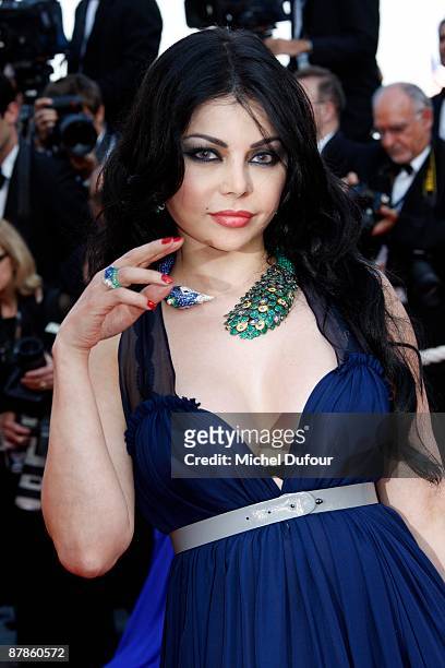 Haifa Wahbi attends the 'Broken Embraces' premiere at the Grand Theatre Lumiere during the 62nd Annual Cannes Film Festival on May 19, 2009 in...