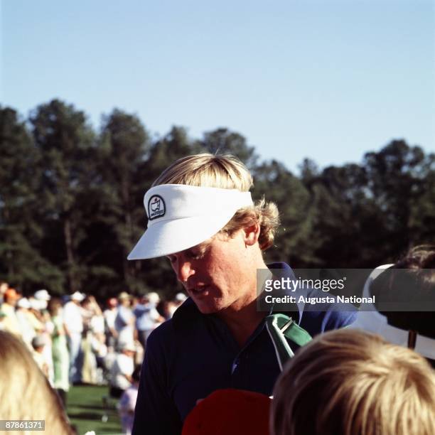 Johnny Miller during the 1977 Masters Tournament at Augusta National Golf Club in April 1977 in Augusta, Georgia.