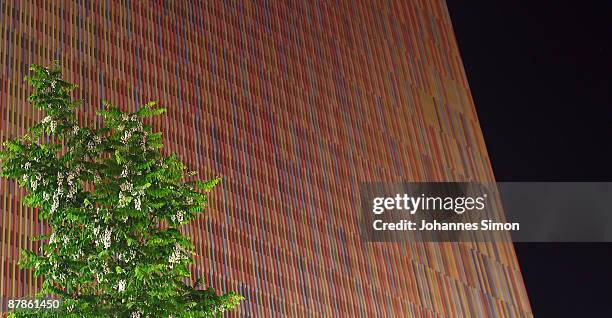 Nighttime view of the new built Brandhorst museum, seen during the opening party on May 19, 2009 in Munich, Germany. The Brandhorst museum shows...