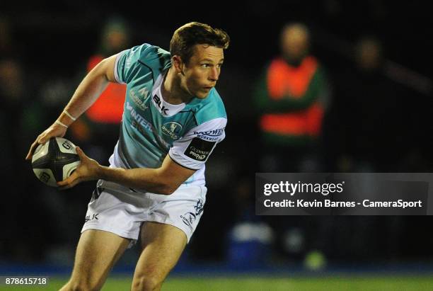 Connacht's Jack Carty during the Guinness Pro14 Round 9 match between Cardiff Blues and Connacht Rugby at Cardiff Arms Park on November 4, 2017 in...