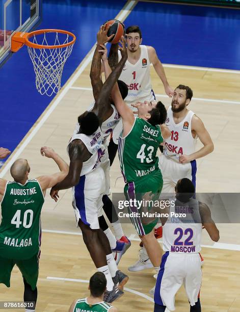 Carlos Suarez, #43 of Unicaja Malaga in action during the 2017/2018 Turkish Airlines EuroLeague Regular Season game between Unicaja Malaga and CSKA...