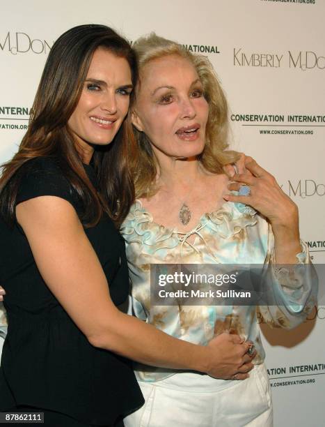 Actresses Brooke Shields and Julie Newmar attends jewelry designer Kimberly McDonald's debut of the Turtle Collection at Les Deux on May 19, 2009 in...