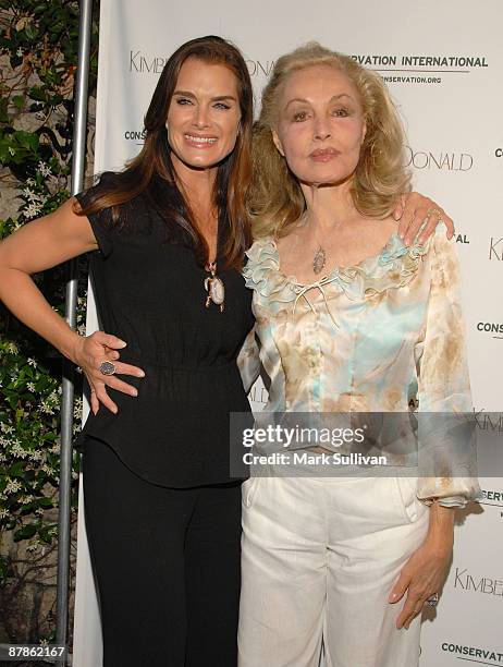 Actresses Brooke Shields and Julie Newmar attends jewelry designer Kimberly McDonald's debut of the Turtle Collection at Les Deux on May 19, 2009 in...