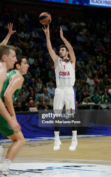 Nando de Colo, #1 of CSKA Moscow in action during the 2017/2018 Turkish Airlines EuroLeague Regular Season game between Unicaja Malaga and CSKA...