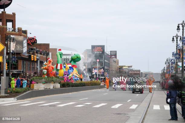 The floats come down Woodward Avenue in the America's Thanksgiving Parade prior to the Detroit Lions game versus the Minnesota Vikings on Thursday...