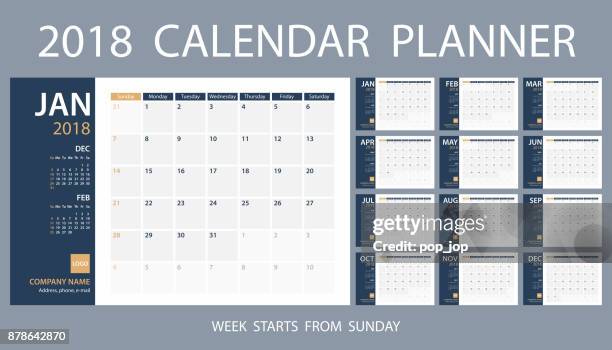 calendar planner template 2018 - july 2018 calendar stock illustrations