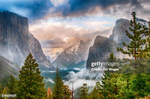 stormy yosemite valley - el capitan yosemite national park stock pictures, royalty-free photos & images