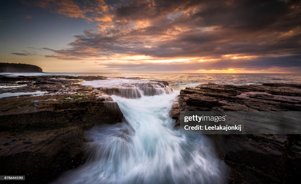 Beautiful sunrise from Turimetta beach in Sydney