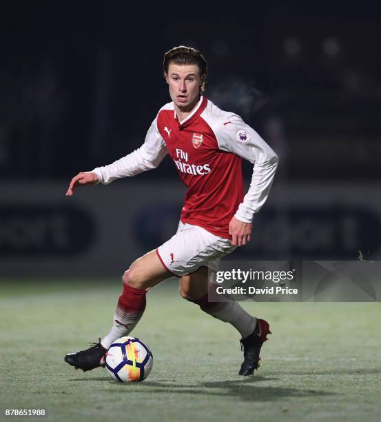 Ben Sheaf of Arsenal during the Premier League Two match between Arsenal U23 and West Ham United U23 at Meadow Park on November 24, 2017 in...