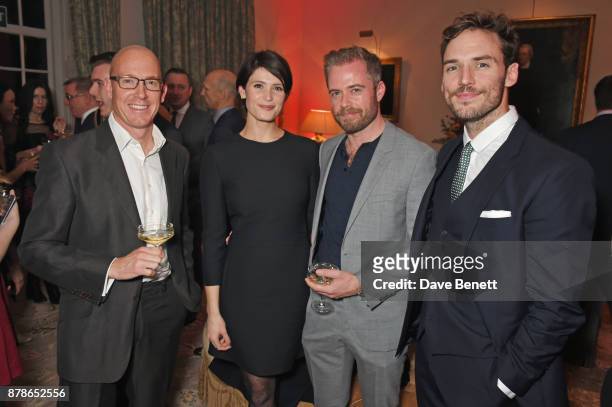 John McIlroy, Gemma Arterton, Rory Keenan and Sam Claflin attend the Audi A8 Launch at Cowdray House on November 24, 2017 in Midhurst, England.
