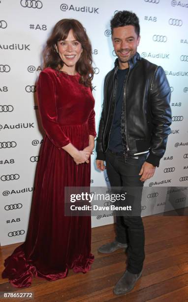 Anna Friel and Dominic Cooper attend the Audi A8 Launch at Cowdray House on November 24, 2017 in Midhurst, England.