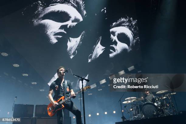 Mike Kerr and Ben Thatcher of Royal Blood perform at The SSE Hydro on November 24, 2017 in Glasgow, Scotland.