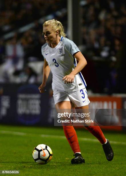 Alex Greenwood of England in action during the FIFA Women's World Cup Qualifier between England and Bosnia at Banks' Stadium on November 24, 2017 in...