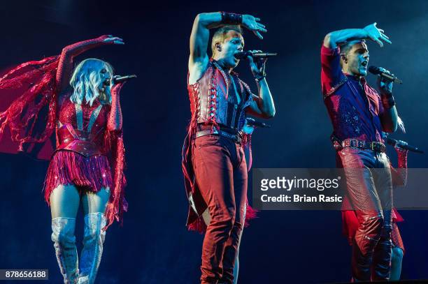 Faye Tozer , Ian "H" Watkins and Lee Latchford-Evans of Steps perform at The O2 Arena on November 24, 2017 in London, England.