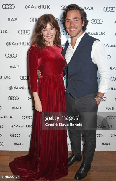 Anna Friel Jack Savoretti attend the Audi A8 Launch at Cowdray House on November 24, 2017 in Midhurst, England.