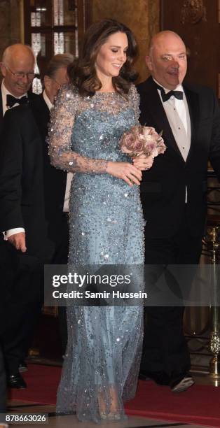 Catherine, Duchess of Cambridge attends at the Royal Variety Performance at Palladium Theatre on November 24, 2017 in London, England.