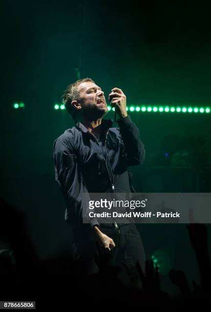 Damon Albarn from Gorillaz performs at Zenith de Paris on November 24, 2017 in Paris, France.