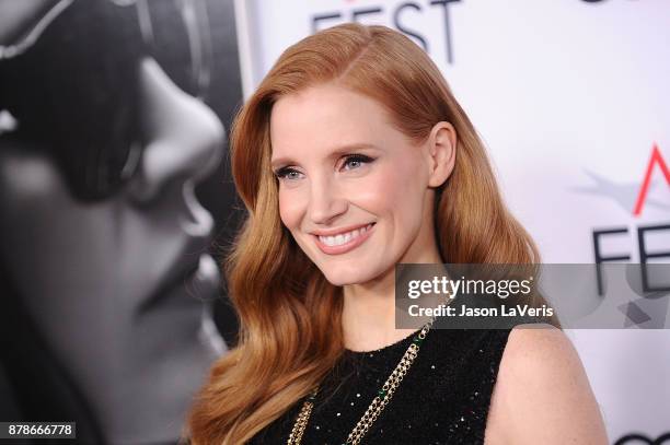 Actress Jessica Chastain attends the closing night gala screening of "Molly's Game" at the 2017 AFI Fest at TCL Chinese Theatre on November 16, 2017...