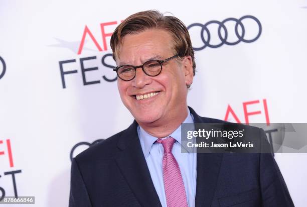 Writer Aaron Sorkin attends the closing night gala screening of "Molly's Game" at the 2017 AFI Fest at TCL Chinese Theatre on November 16, 2017 in...