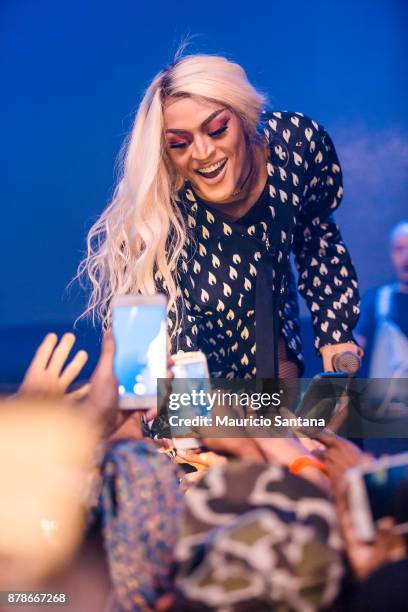 Nov 24: Pabllo Vittar performs live on stage at Brooks Bar on November 24, 2017 in Sao Paulo, Brazil.