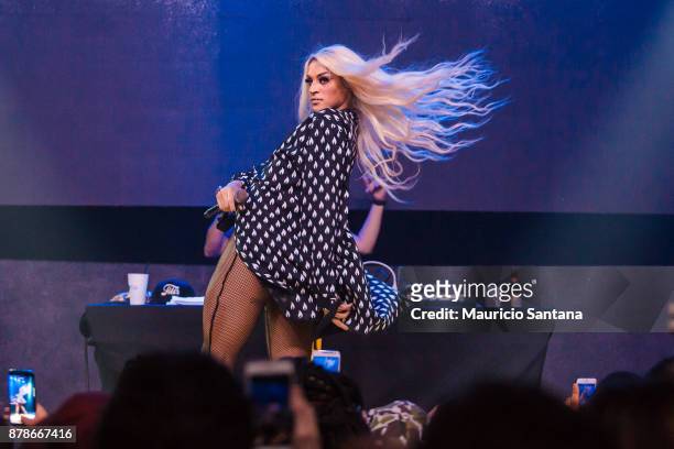 Nov 24: Pabllo Vittar performs live on stage at Brooks Bar on November 24, 2017 in Sao Paulo, Brazil.