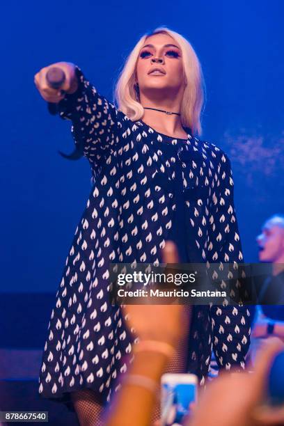 Nov 24: Pabllo Vittar performs live on stage at Brooks Bar on November 24, 2017 in Sao Paulo, Brazil.